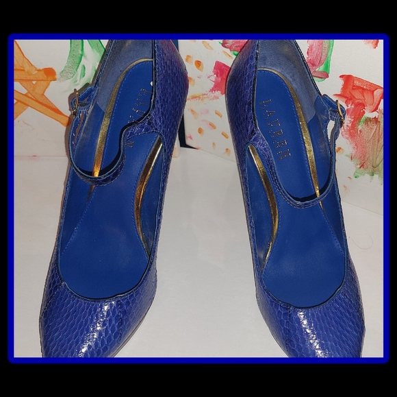 Lauren Ralph Lauren Stilettos Heels Colbat Blue Sz 10 - Picture 9 of 9